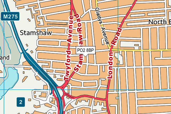 PO2 8BP map - OS VectorMap District (Ordnance Survey)