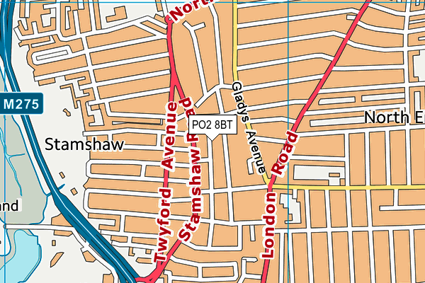 PO2 8BT map - OS VectorMap District (Ordnance Survey)