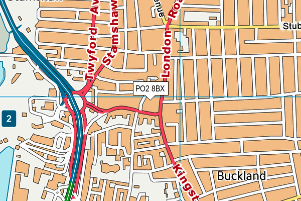 PO2 8BX map - OS VectorMap District (Ordnance Survey)