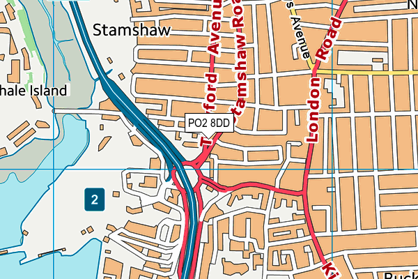 PO2 8DD map - OS VectorMap District (Ordnance Survey)