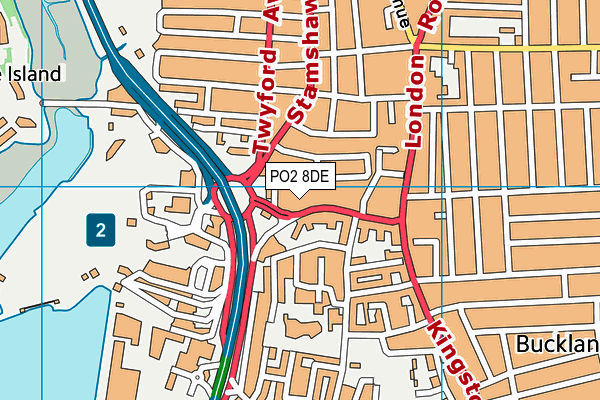 PO2 8DE map - OS VectorMap District (Ordnance Survey)