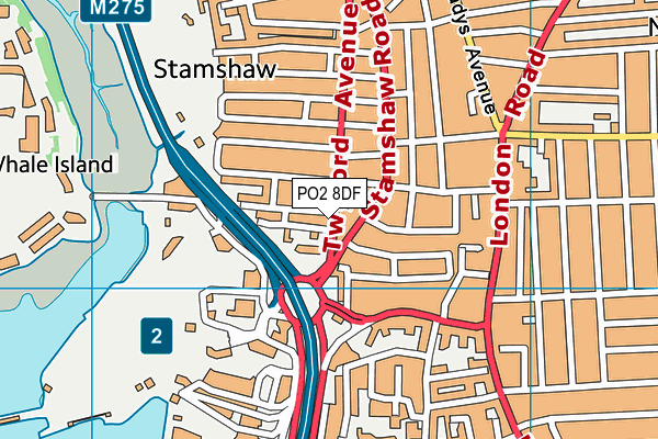 PO2 8DF map - OS VectorMap District (Ordnance Survey)