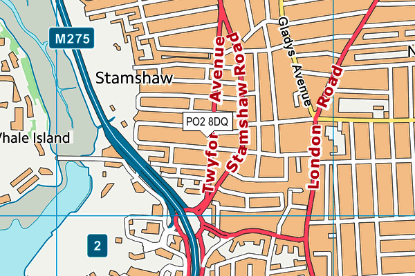 PO2 8DQ map - OS VectorMap District (Ordnance Survey)