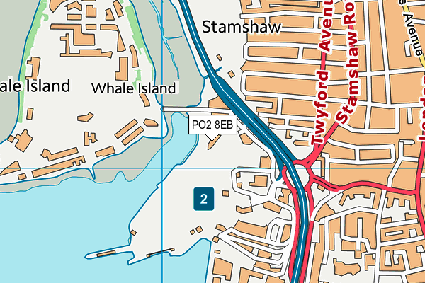 PO2 8EB map - OS VectorMap District (Ordnance Survey)