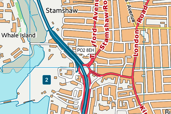 PO2 8EH map - OS VectorMap District (Ordnance Survey)