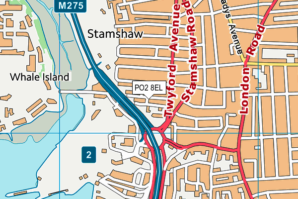 PO2 8EL map - OS VectorMap District (Ordnance Survey)