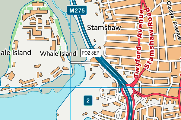 PO2 8EP map - OS VectorMap District (Ordnance Survey)