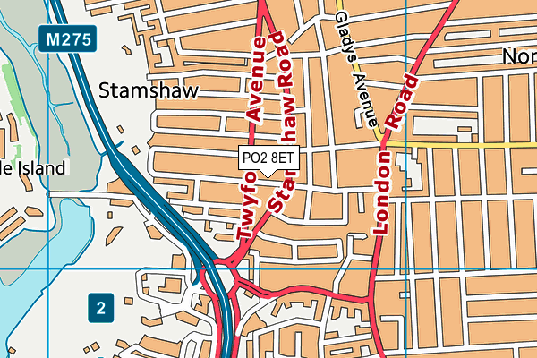 PO2 8ET map - OS VectorMap District (Ordnance Survey)