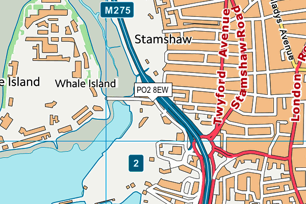 PO2 8EW map - OS VectorMap District (Ordnance Survey)