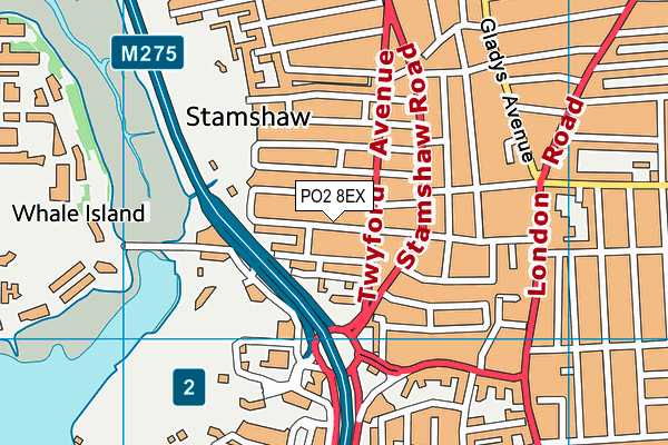 PO2 8EX map - OS VectorMap District (Ordnance Survey)