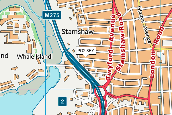 PO2 8EY map - OS VectorMap District (Ordnance Survey)