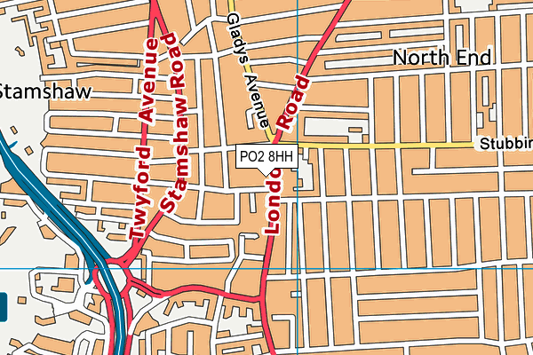 PO2 8HH map - OS VectorMap District (Ordnance Survey)