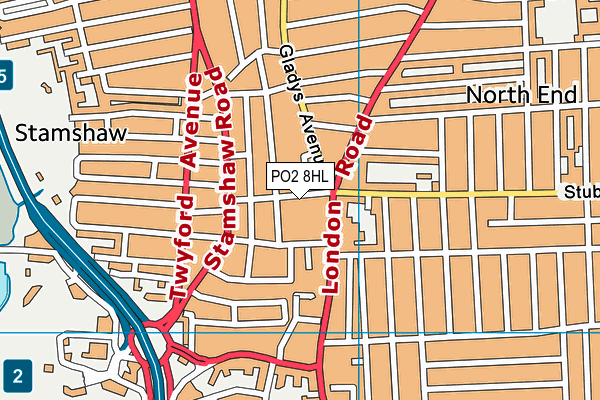 PO2 8HL map - OS VectorMap District (Ordnance Survey)