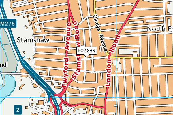 PO2 8HN map - OS VectorMap District (Ordnance Survey)