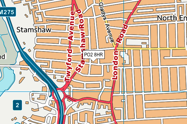 PO2 8HR map - OS VectorMap District (Ordnance Survey)