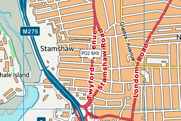 PO2 8HX map - OS VectorMap District (Ordnance Survey)