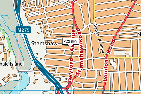 PO2 8HY map - OS VectorMap District (Ordnance Survey)