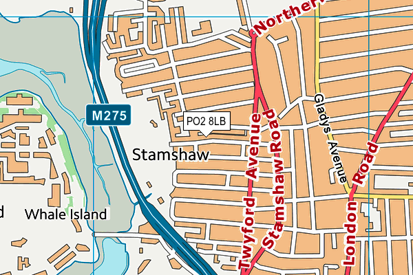 PO2 8LB map - OS VectorMap District (Ordnance Survey)