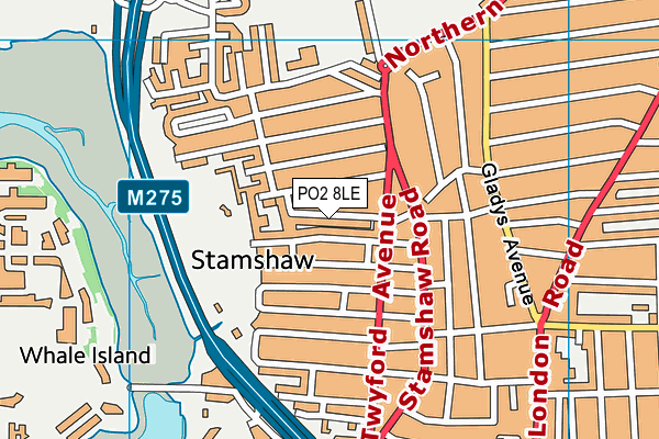 Stamshaw And Tipner Community Centre map (PO2 8LE) - OS VectorMap District (Ordnance Survey)