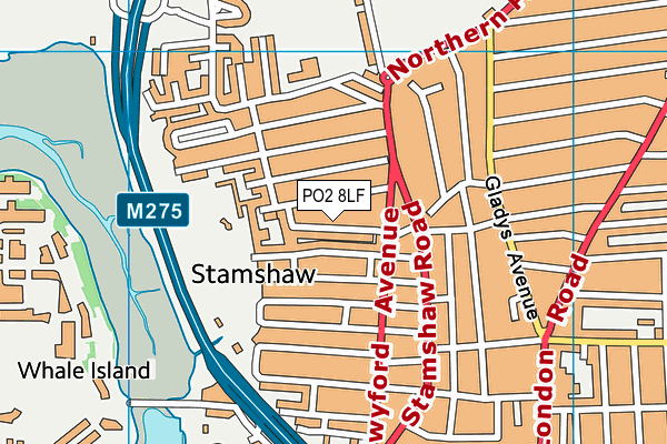 PO2 8LF map - OS VectorMap District (Ordnance Survey)