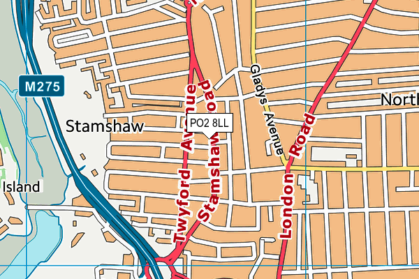 PO2 8LL map - OS VectorMap District (Ordnance Survey)