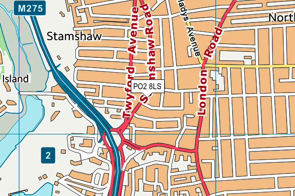 PO2 8LS map - OS VectorMap District (Ordnance Survey)