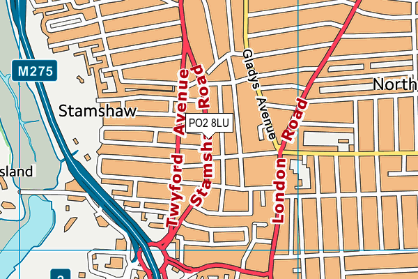 PO2 8LU map - OS VectorMap District (Ordnance Survey)