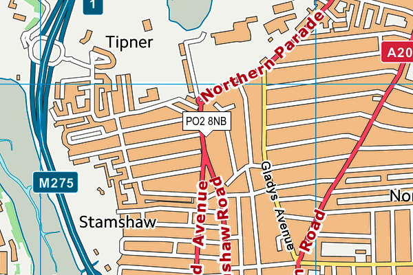 PO2 8NB map - OS VectorMap District (Ordnance Survey)