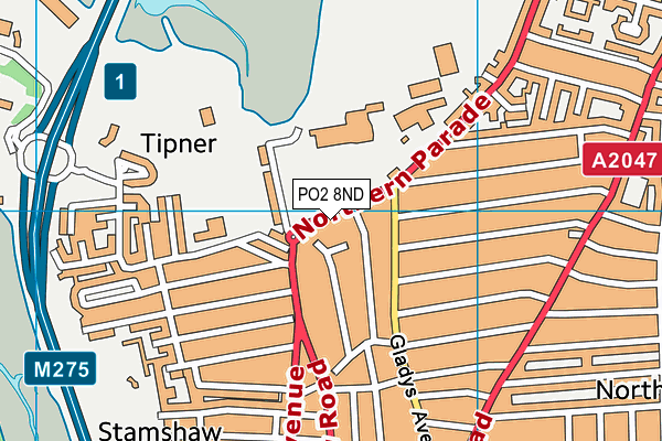 PO2 8ND map - OS VectorMap District (Ordnance Survey)