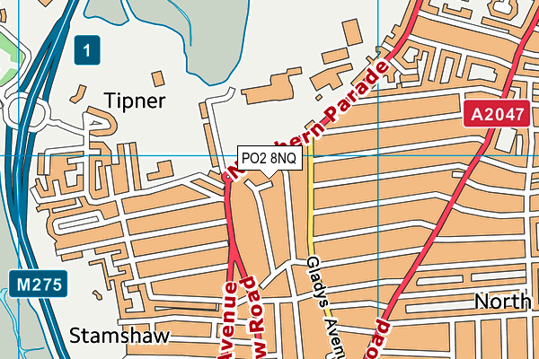 PO2 8NQ map - OS VectorMap District (Ordnance Survey)