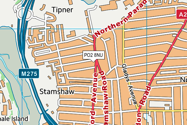 PO2 8NU map - OS VectorMap District (Ordnance Survey)