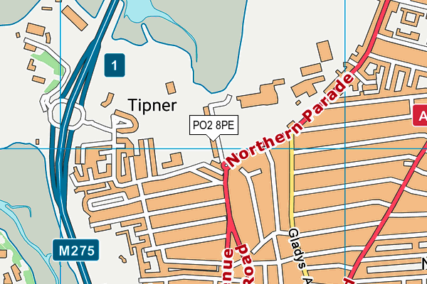 PO2 8PE map - OS VectorMap District (Ordnance Survey)