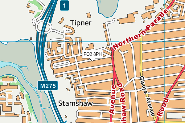 PO2 8PH map - OS VectorMap District (Ordnance Survey)