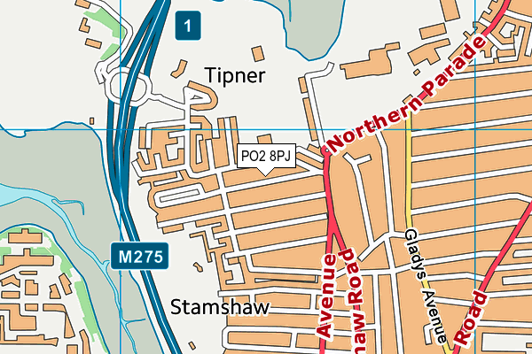 PO2 8PJ map - OS VectorMap District (Ordnance Survey)