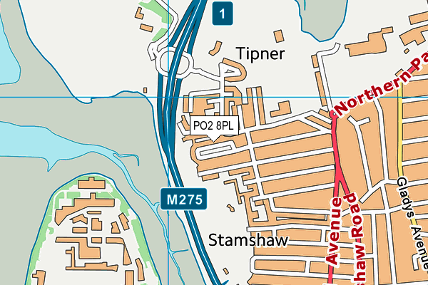 PO2 8PL map - OS VectorMap District (Ordnance Survey)