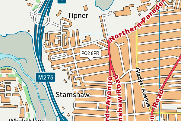 PO2 8PR map - OS VectorMap District (Ordnance Survey)