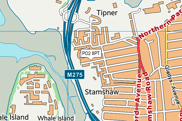 PO2 8PT map - OS VectorMap District (Ordnance Survey)