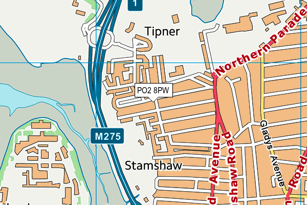 PO2 8PW map - OS VectorMap District (Ordnance Survey)