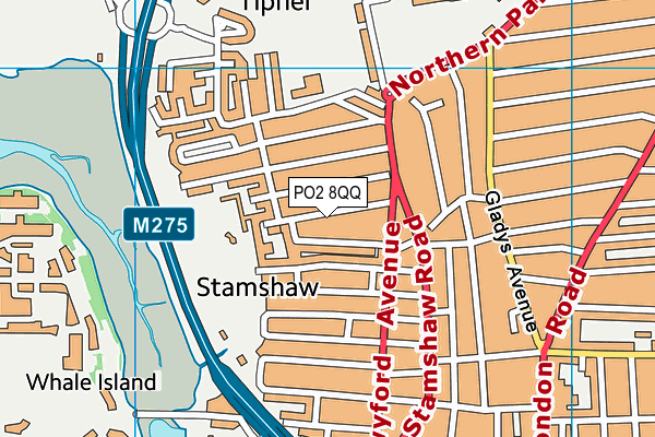 PO2 8QQ map - OS VectorMap District (Ordnance Survey)