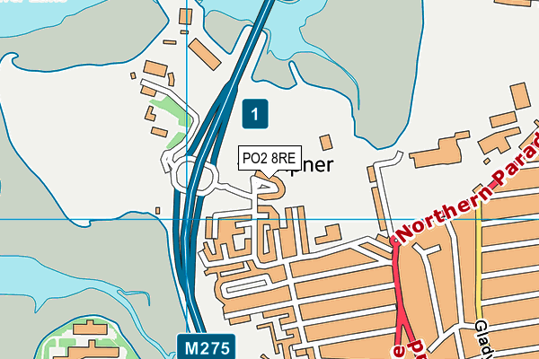 PO2 8RE map - OS VectorMap District (Ordnance Survey)