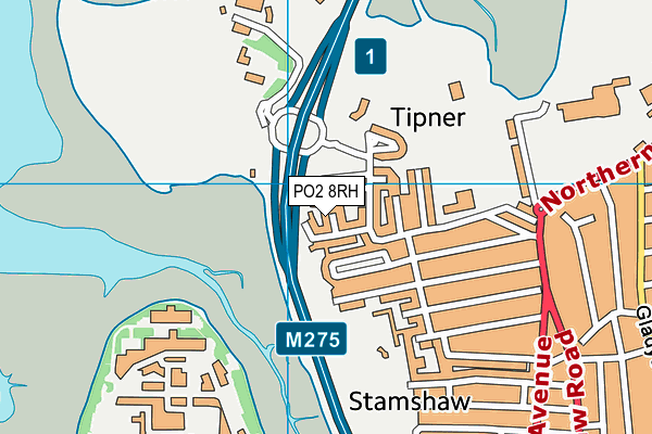 PO2 8RH map - OS VectorMap District (Ordnance Survey)