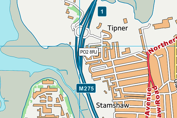 PO2 8RJ map - OS VectorMap District (Ordnance Survey)