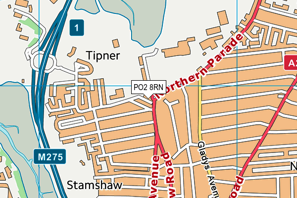 PO2 8RN map - OS VectorMap District (Ordnance Survey)