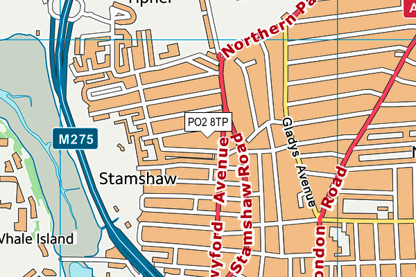 PO2 8TP map - OS VectorMap District (Ordnance Survey)