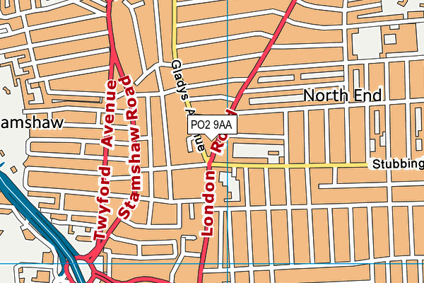 PO2 9AA map - OS VectorMap District (Ordnance Survey)