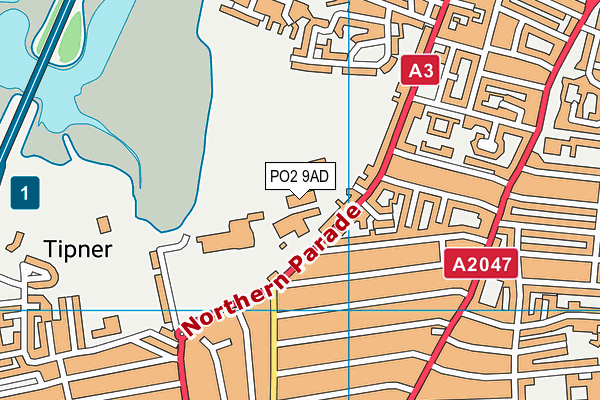 Portsmouth Tennis Centre map (PO2 9AD) - OS VectorMap District (Ordnance Survey)