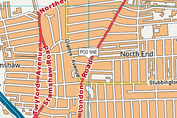 PO2 9AE map - OS VectorMap District (Ordnance Survey)