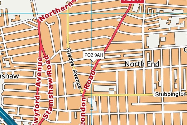 PO2 9AH map - OS VectorMap District (Ordnance Survey)