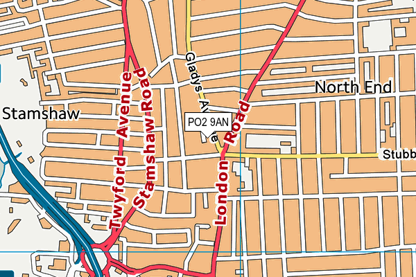 PO2 9AN map - OS VectorMap District (Ordnance Survey)