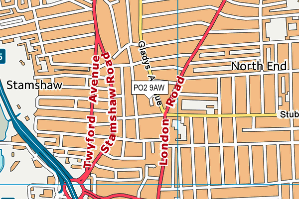 PO2 9AW map - OS VectorMap District (Ordnance Survey)